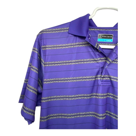 Men’s PGA Tour Golf Polo T-Shirt Top Purple Size Medium‎ M - Picture 6 of 7